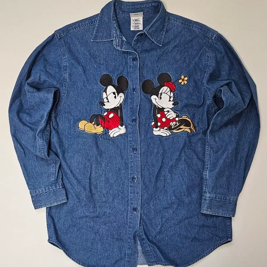 disney OG 디즈니 OG 미키마우스 자수 패치 오리지널 데님셔츠