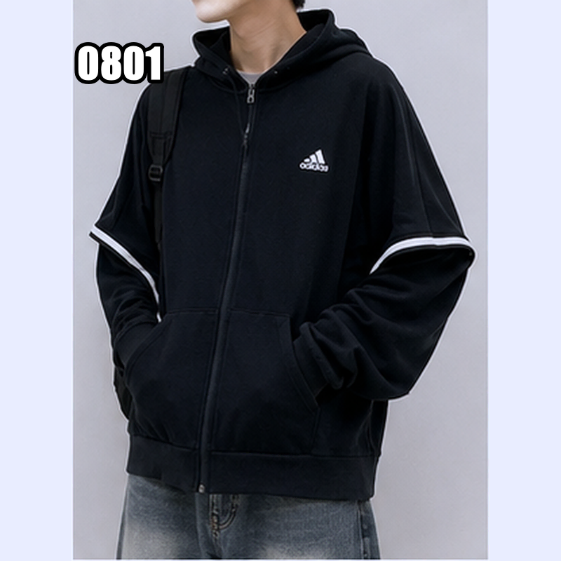 2XL 아디다스 클래식 삼선 후드 집업 블랙