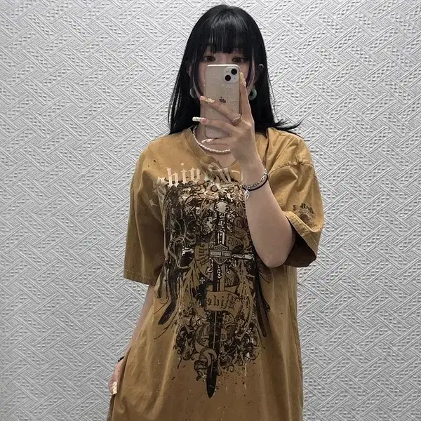 할리데이비슨 희귀 빈티지 고딕 락펑크 데빌 윙 반팔티 XL C14059