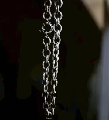 빈티지 듀얼 체인 목걸이 초커 실버 925