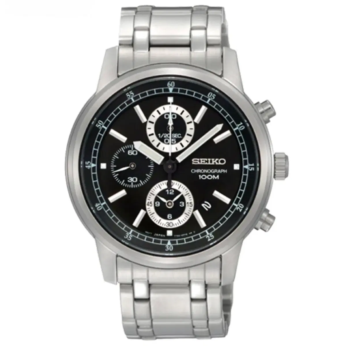 세이코 [SEIKO] 풀메탈 크로노그래프 실버 & 블랙 손목시계 (A급)