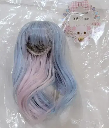 SWEET x SWEET(MIMIEL) 인형 가발 3.5-4인치 느슨한 컬 스카이블루 x 핑크
