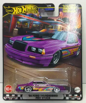 MATTEL HOTWHEELS BOULEVARD HRT72 '86 포드 썬더버드 프로 스톡 104
