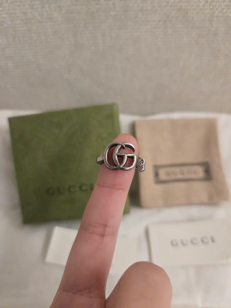 정품 구찌 더블 g 키 반지 10호