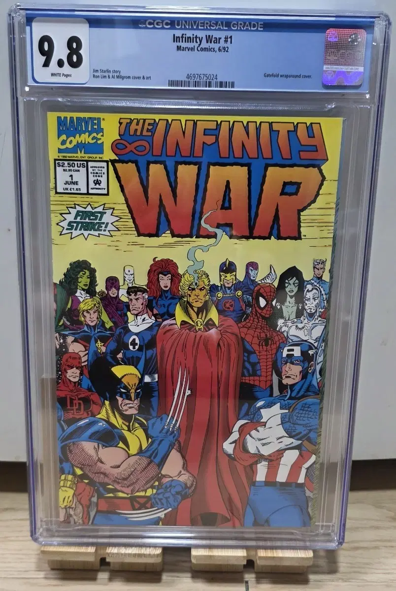 (교환가능) 1992 마블 코믹스 인피니티 워 1호 CGC 9.8 스파이더맨 토르 헐크 골동품 아이언맨 닥터스트레인지 타노스