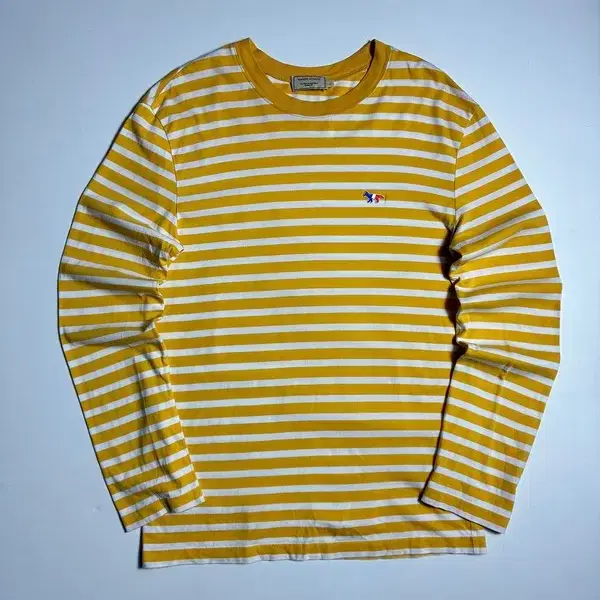 메종키츠네 19SS 트리컬러 폭스 패치 스트라이프 롱 슬리브 R3147