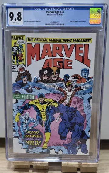 (교환가능) 1985년 마블 에이지 33호 코믹스 CGC 9.8 등급.스파이더맨 토르 헐크 골동품 아이언맨 닥터스트레인지 타노스