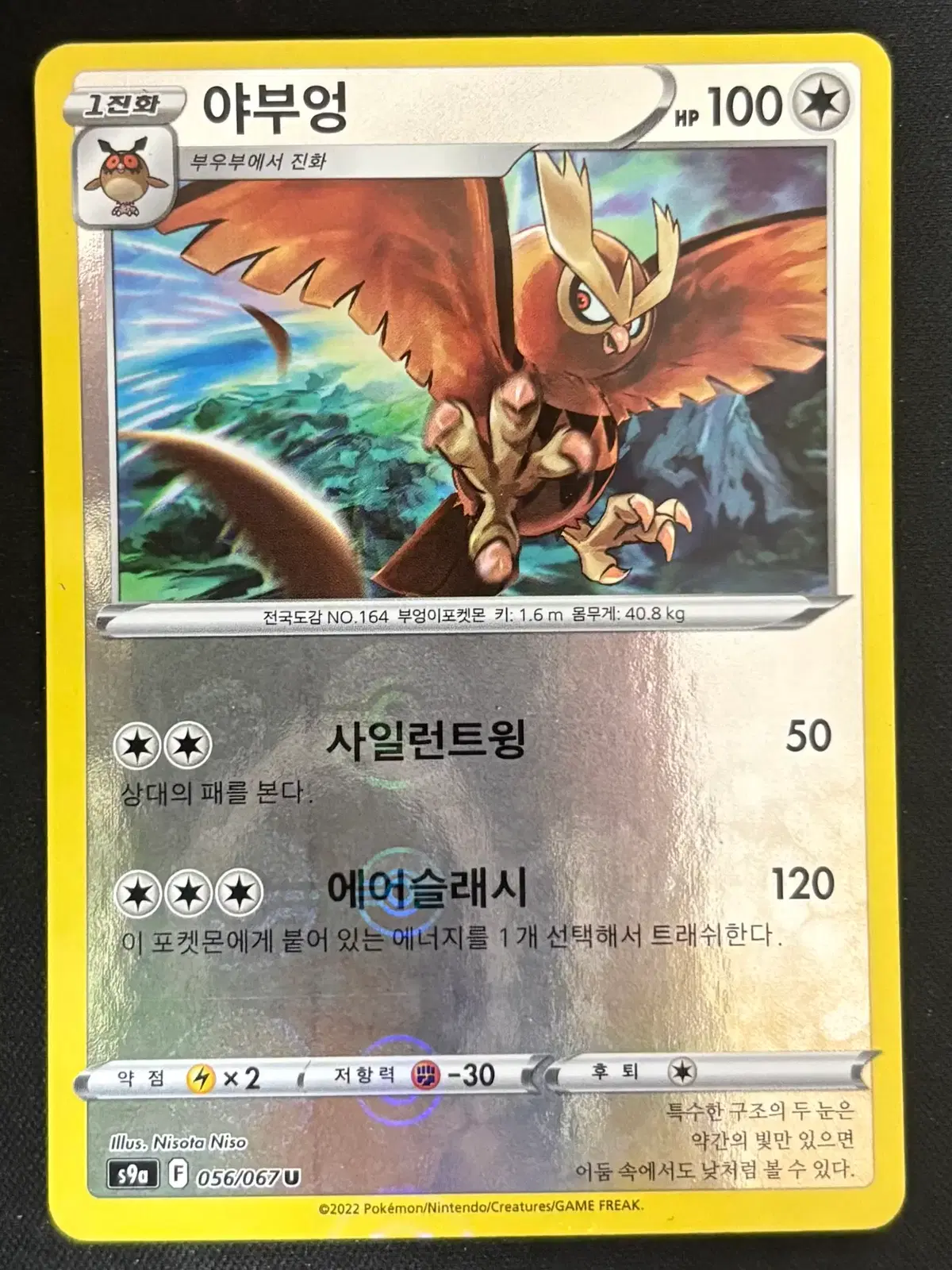 포켓몬카드 몬스터볼 홀로 야부엉
