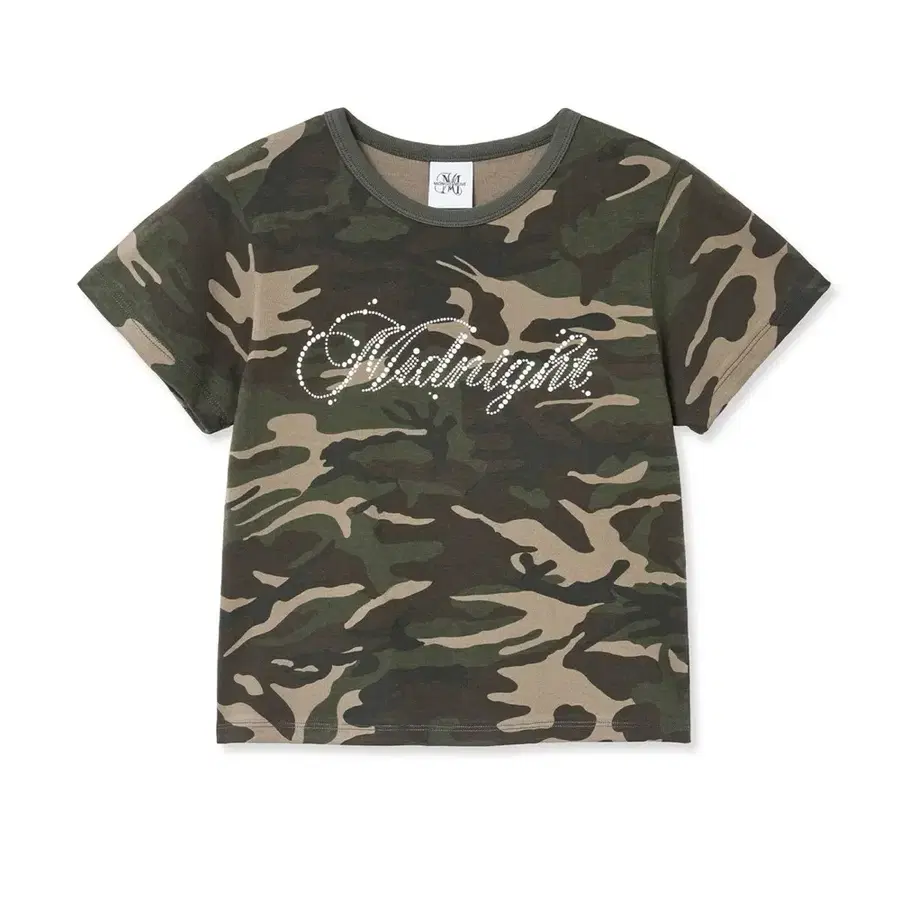 미드나잇무브 camo t (khaki) 카모 크롭 반팔 티 티셔츠