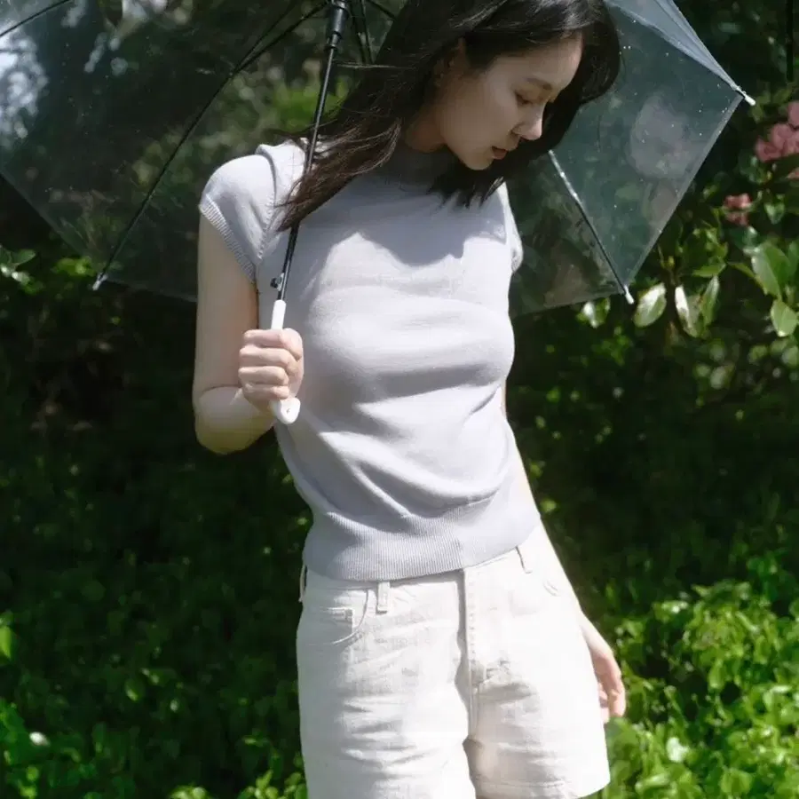 포유온 아이비 니트 라이트 그레이 Ivy Knit Top