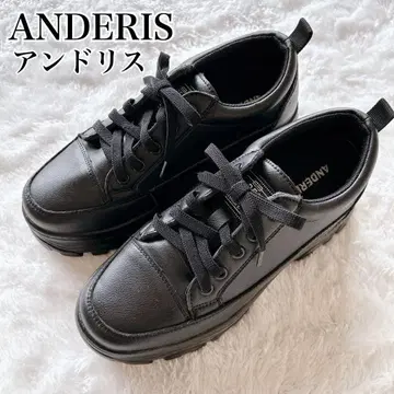 새상품급 ANDERIS 아드리스 블랙 통굽 스니커즈 23.5cm