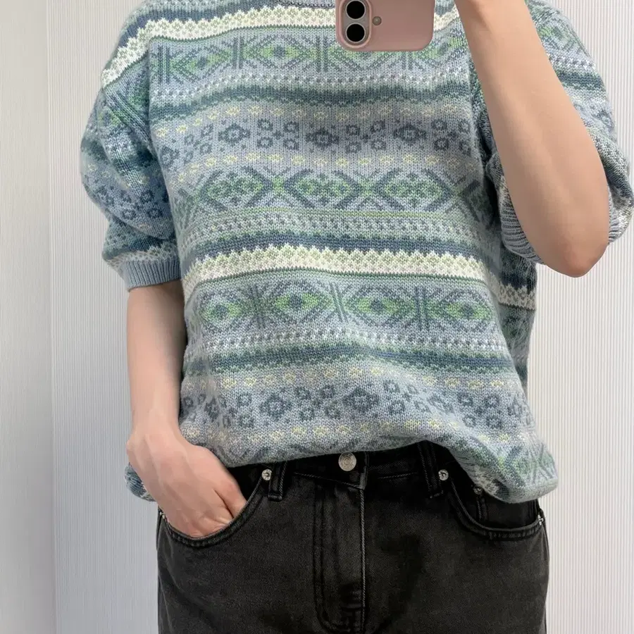 에디바우어 Eddie Bauer 80s 빈티지 반팔 니트 L