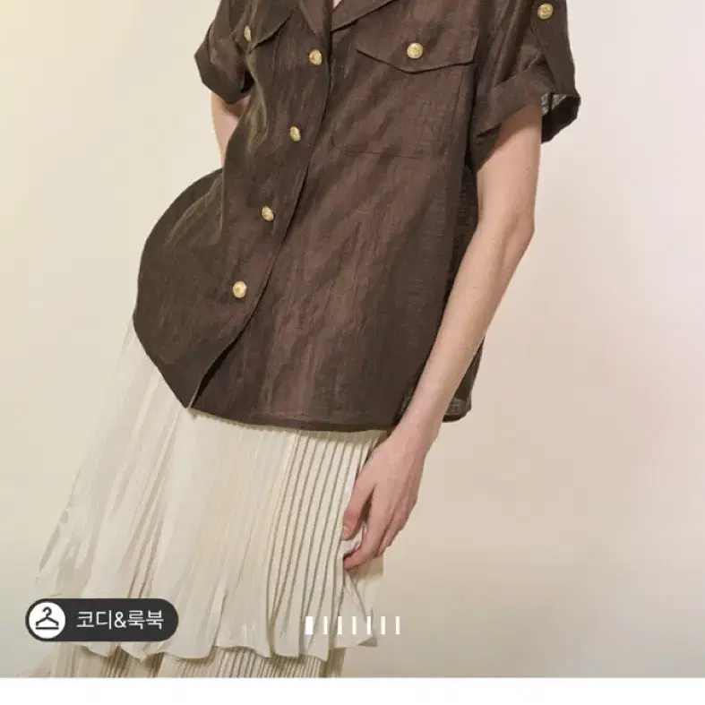 랑방 린넨 블렌드 턴업 슬리브 셔츠