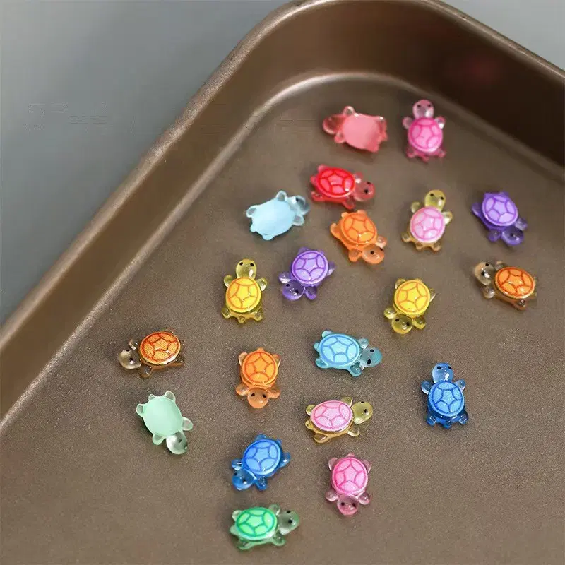 미니 1.3cm 야광 거북이 네일아트 데코덴 파츠 탑꾸재료 40개당
