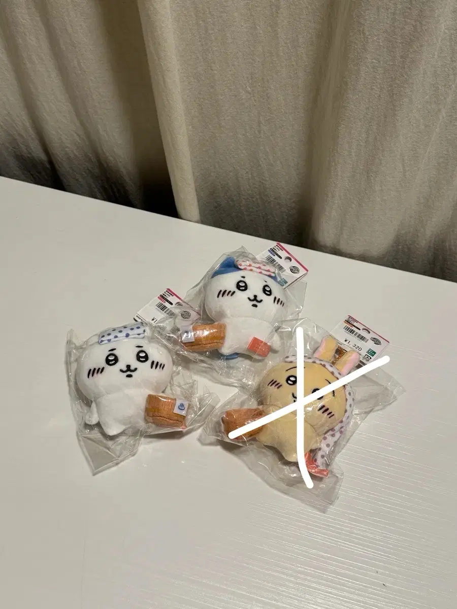 치이카와 하치와레 우사기 온천 인형 키링
