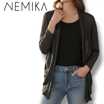 새상품급 NEMIKA 네미카 라메 믹스 시어 드레이프 가디건