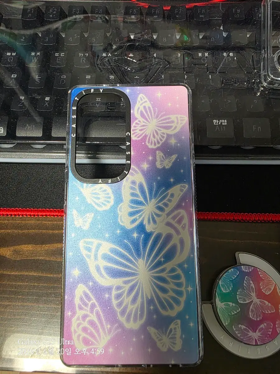 CASETiFY 갤럭시 S25 울트라 나비 디자인 맥세이프 케이스+그립톡