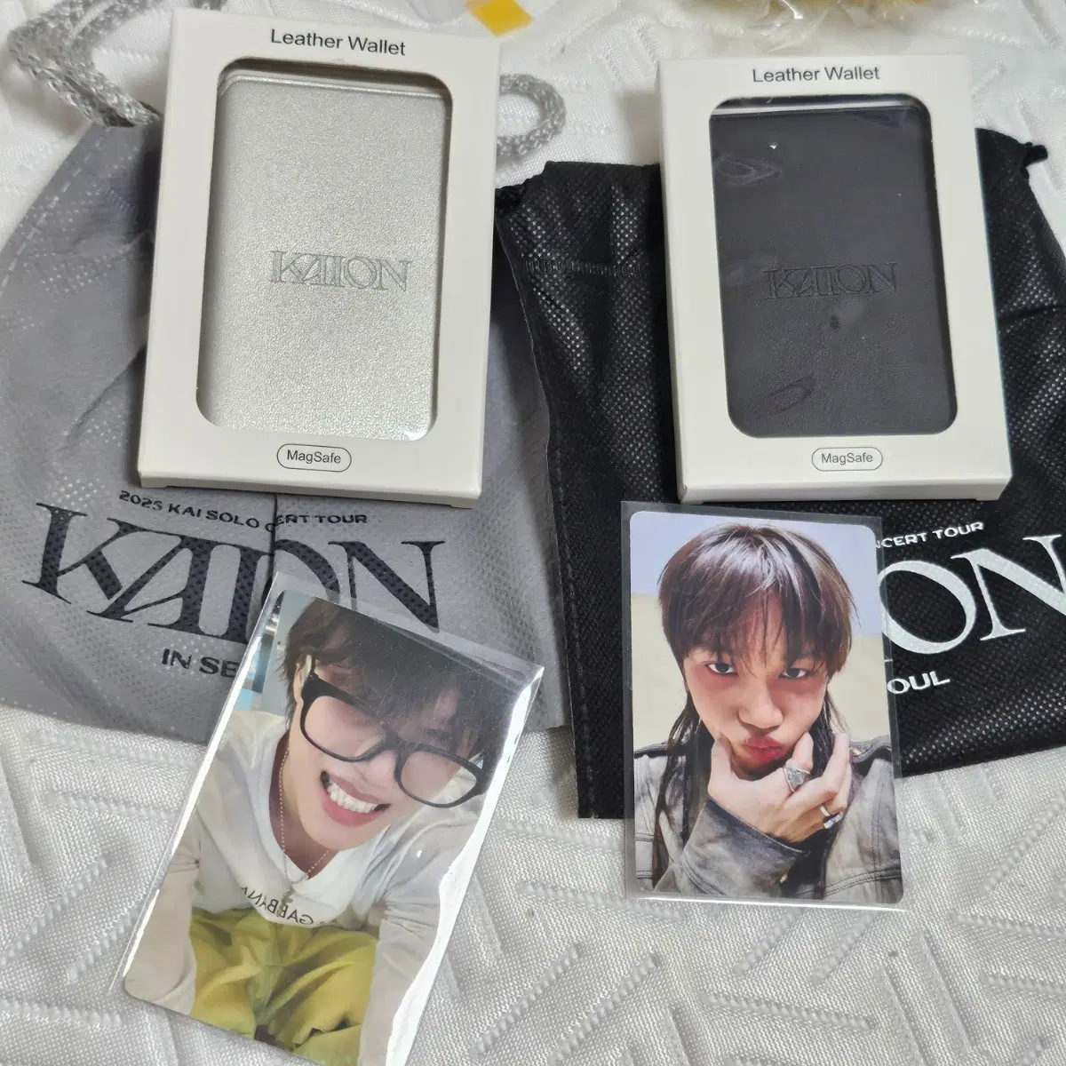 EXO 카이 콘서트 KAION VIP사첵 포카 2종 + 맥세이프 카드지갑 2종 일괄