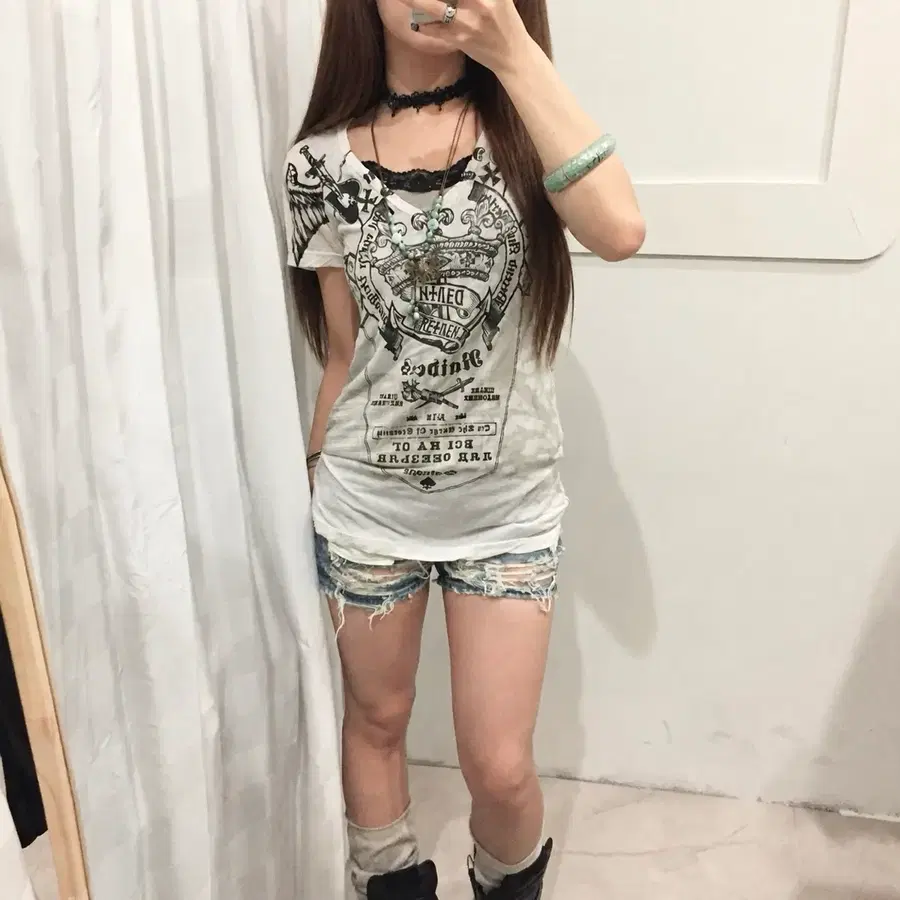 Salvage 샐비지 고스펑크 갸루 고딕 반팔티