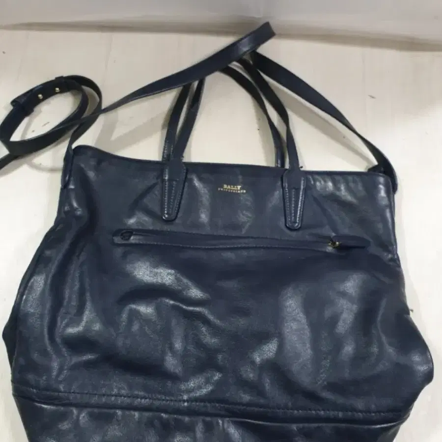 [정품] 발리(BALLY) 네이비 캔버스 & 레더 남녀공용 2WAY 토트백 (잇백)