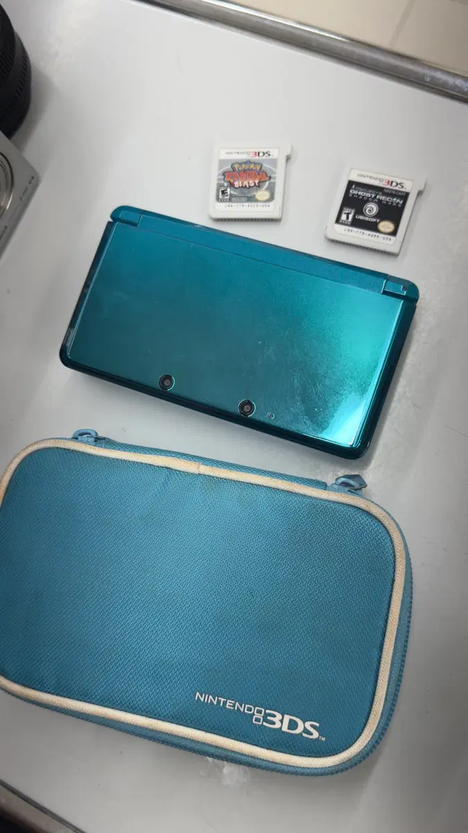 닌텐도 3DS 게임기 + 케이스 + 포켓몬스터 만점 신스터 / 유비소프트 고스트 리콘