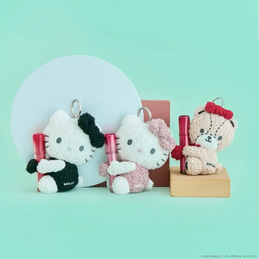 (예약) 산리오 헬로키티 타이니참 BRILMY 브릴미 즈보라 허그 립 마스코트 인형 키링 참