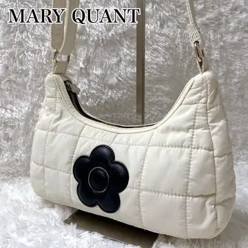 레어 MARY QUANT 매트 새틴 퀼트 퀼팅 숄더백