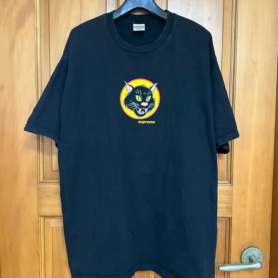 [XL] 20SS 슈프림 블랙 캣 티셔츠 블랙 반팔