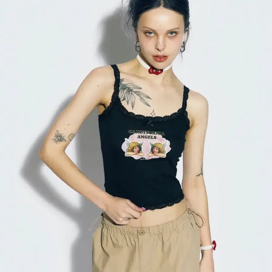 애즈이프 캘리 엔젤 윙스 슬리브리스 블랙 ANGEL WINGS SLEEVELESS BLACK
