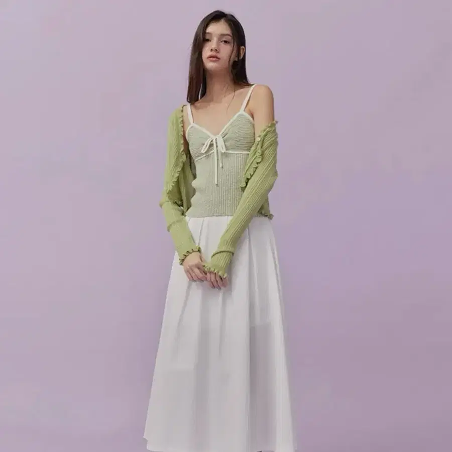 트위 소이즈 가디건 라이트그린 (택o)