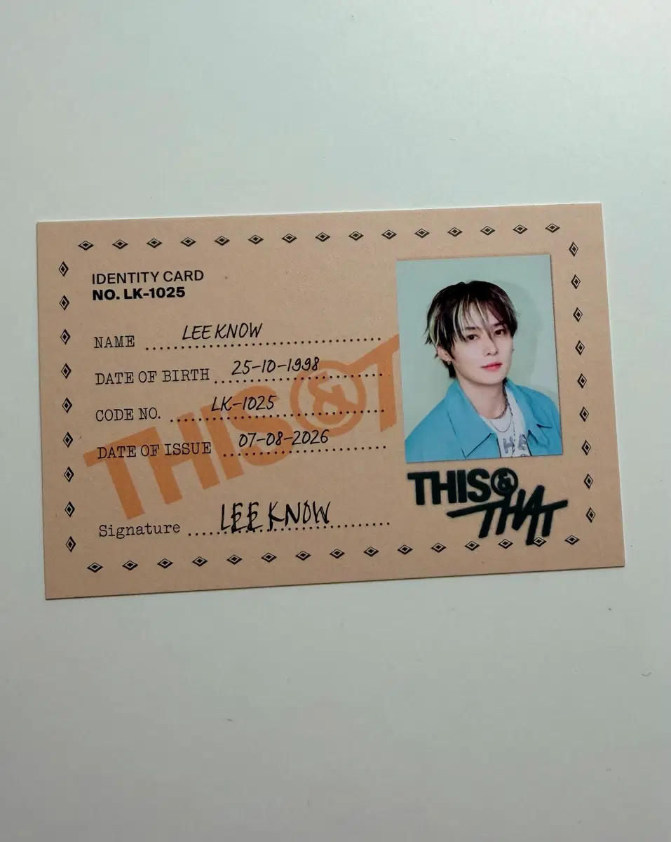 스트레이 키즈 디스앤댓 THAT ver. 리노 ID카드