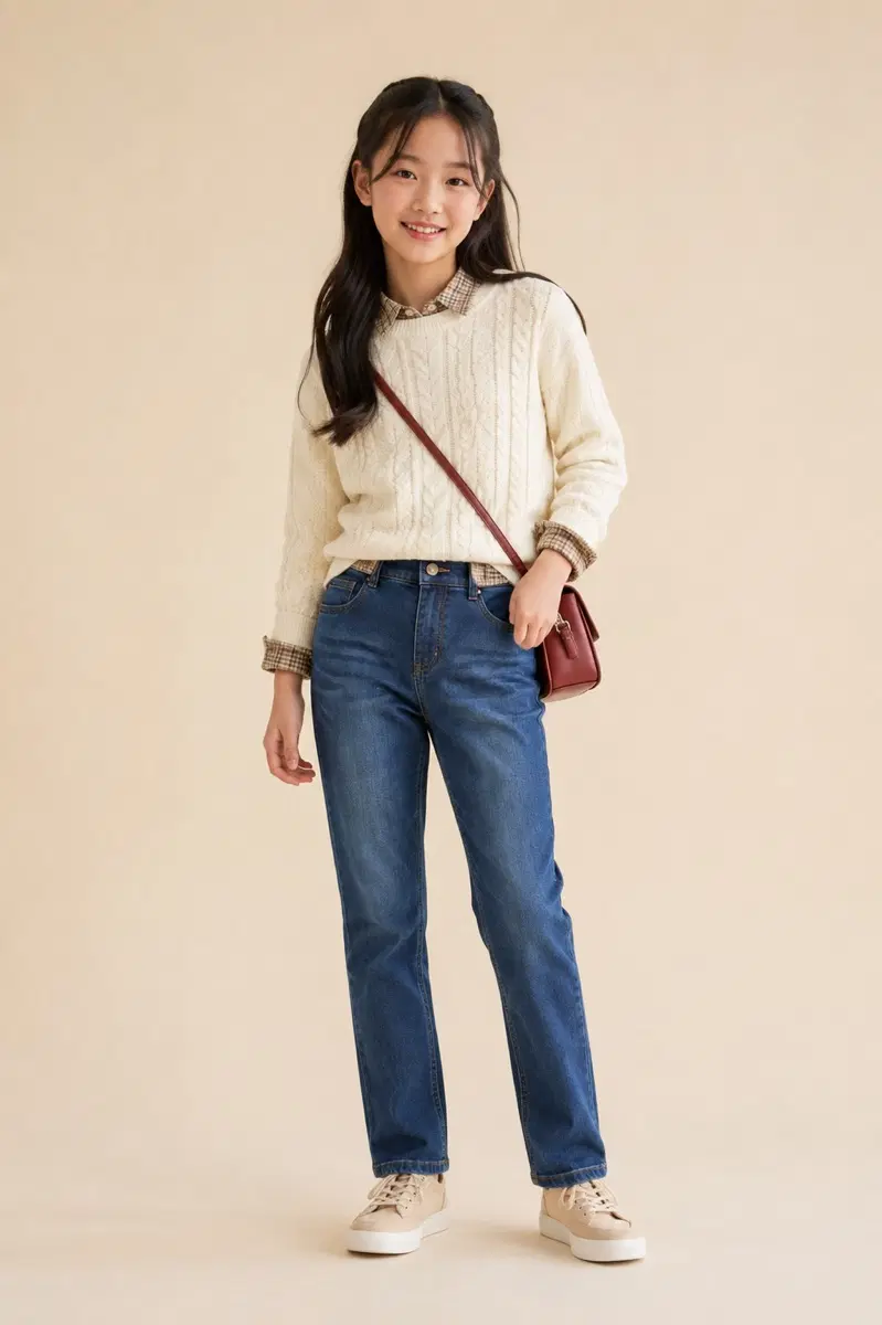 150사이즈 닥스키즈 리틀 청바지 정품 큐빅 여아용