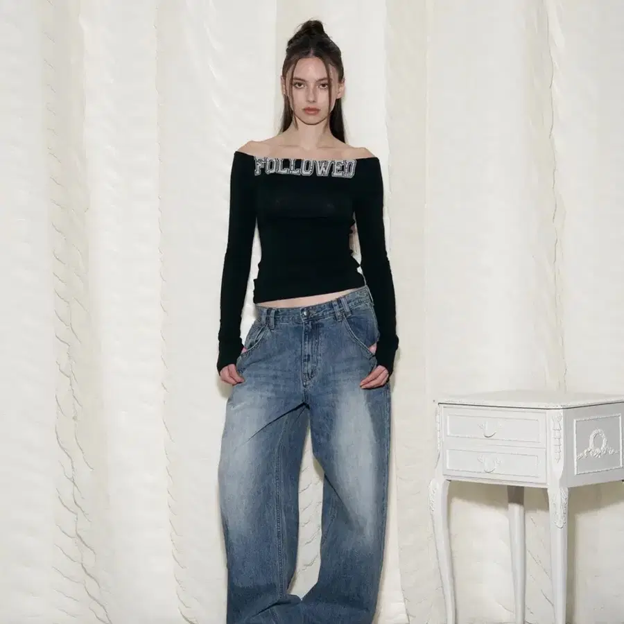 플리즈노팔로우 25Damaged Washing Wide Denim 판매