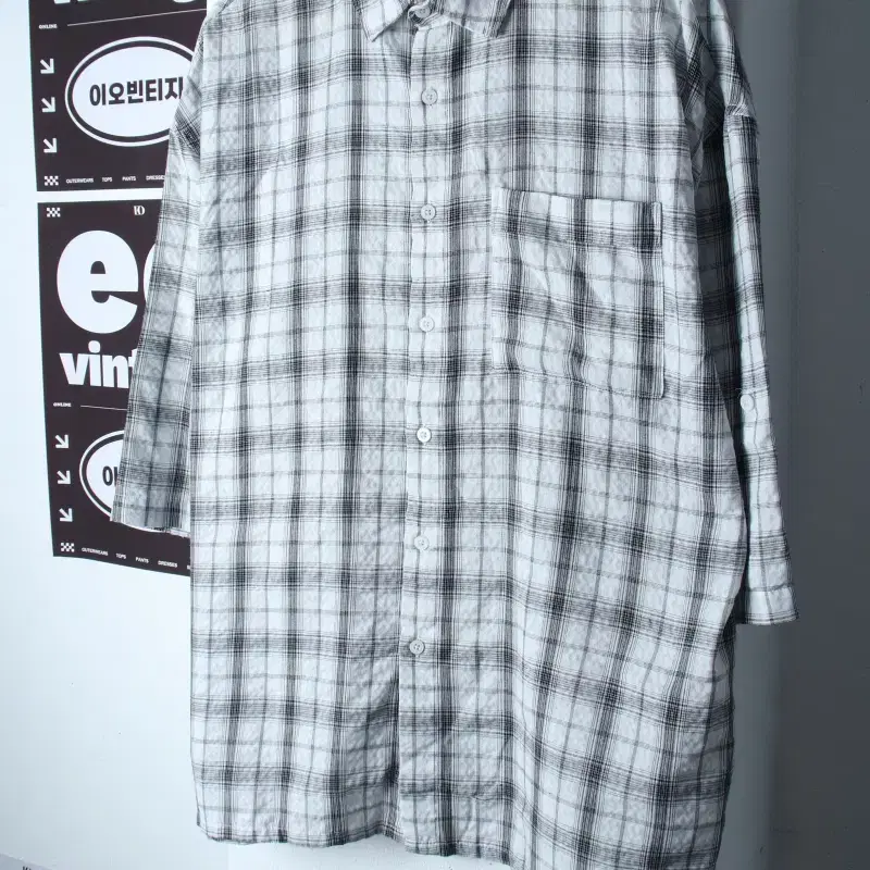 (L-XL) 어반드레스 반팔 카라 티셔츠 셔츠 남방 체크-H37152