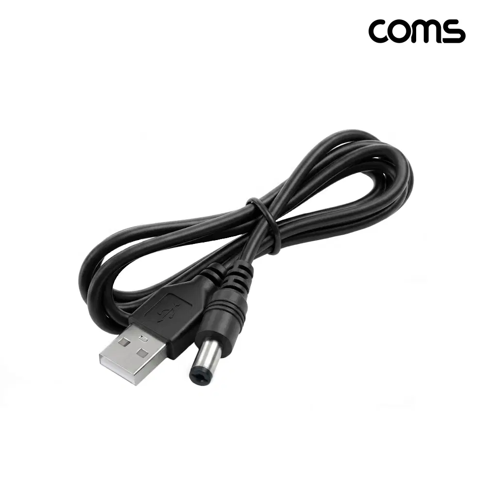 딜러가격(새상품)[IK083] Coms A타입 전원 변환케이블 1m USB A to DC 외경 5.5 내경 2.5