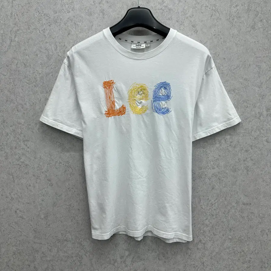 90 Lee 리 남자 루즈핏 자수 반팔 티셔츠