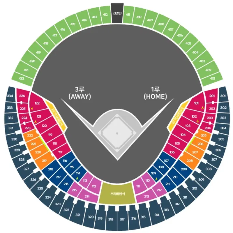 8/23 두산베어스 vs 롯데자이언츠 1루 오렌지, 네이비, 외야