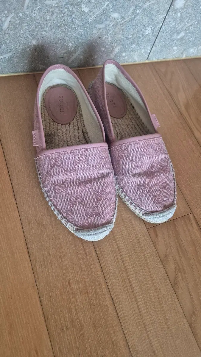 Gucci Pink GG Canvas Espadrilles Authentic