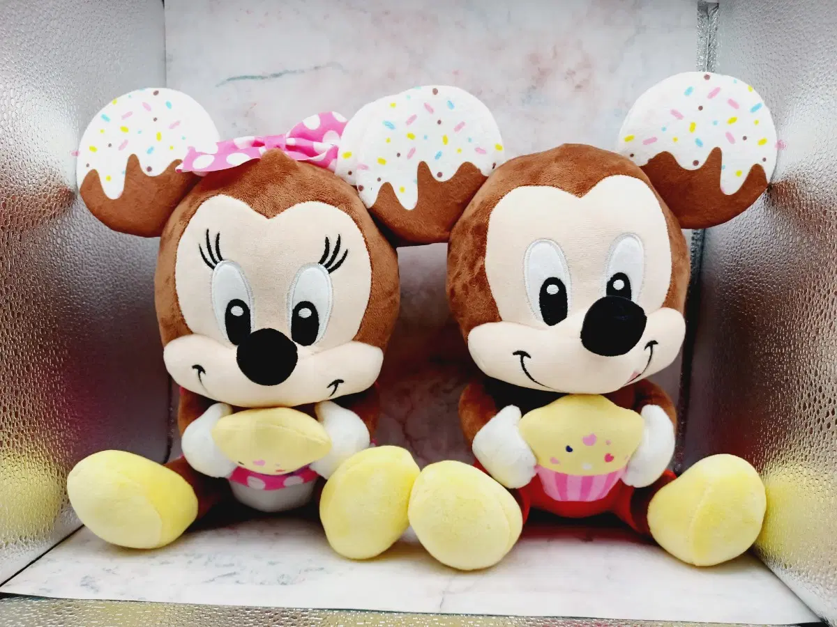 일괄) 미키마우스 미니마우스 머핀 봉제인형 25센치