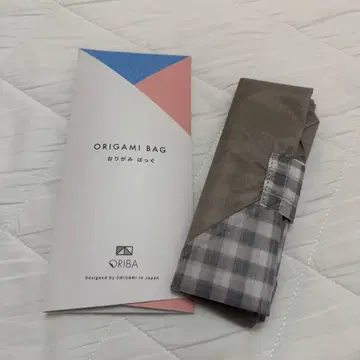 ORIBA 에코백 안 콜라보 카페오레 M 체크 브라운
