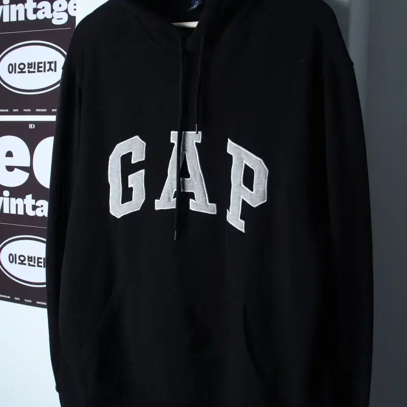(L-XL) 갭 후드티셔츠 Y2K 빅로고 블랙 약기모-H37256