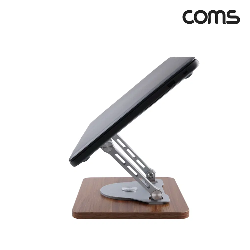 딜러가격(새상품)[HA016] Coms 노트북 태블릿 거치대 스탠드 우드 받침대 접이식 360도 회전