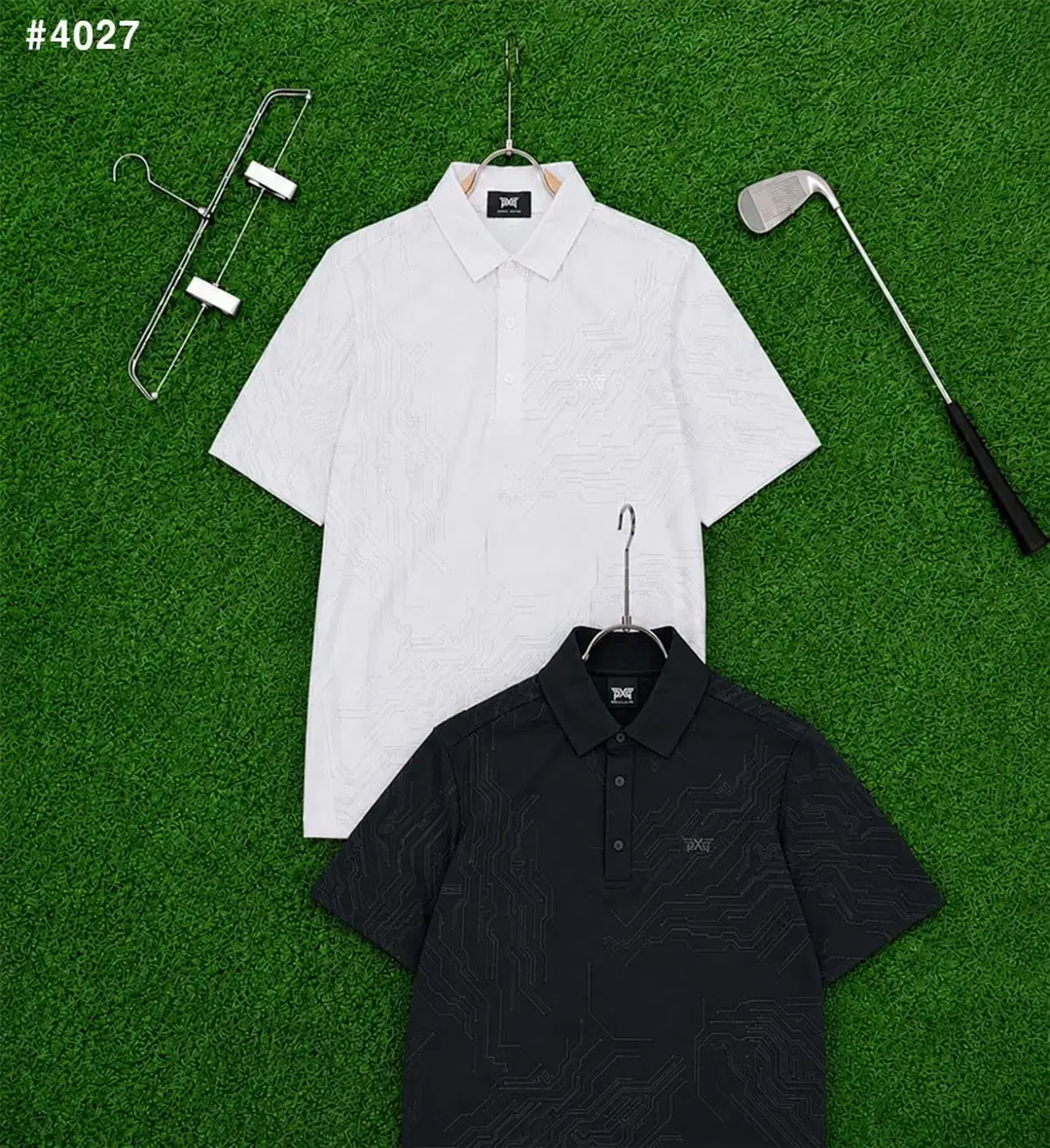 [PXG] PXG 남성용 그래픽 이니셜로고 메쉬 카라티