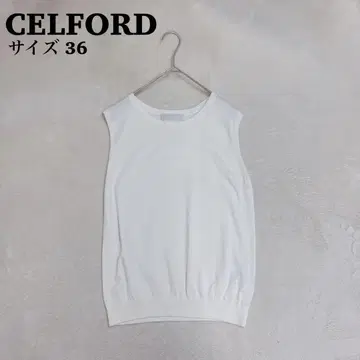 CELFORD 셀포드 슬리브리스 니트 썸머 니트 화이트 36