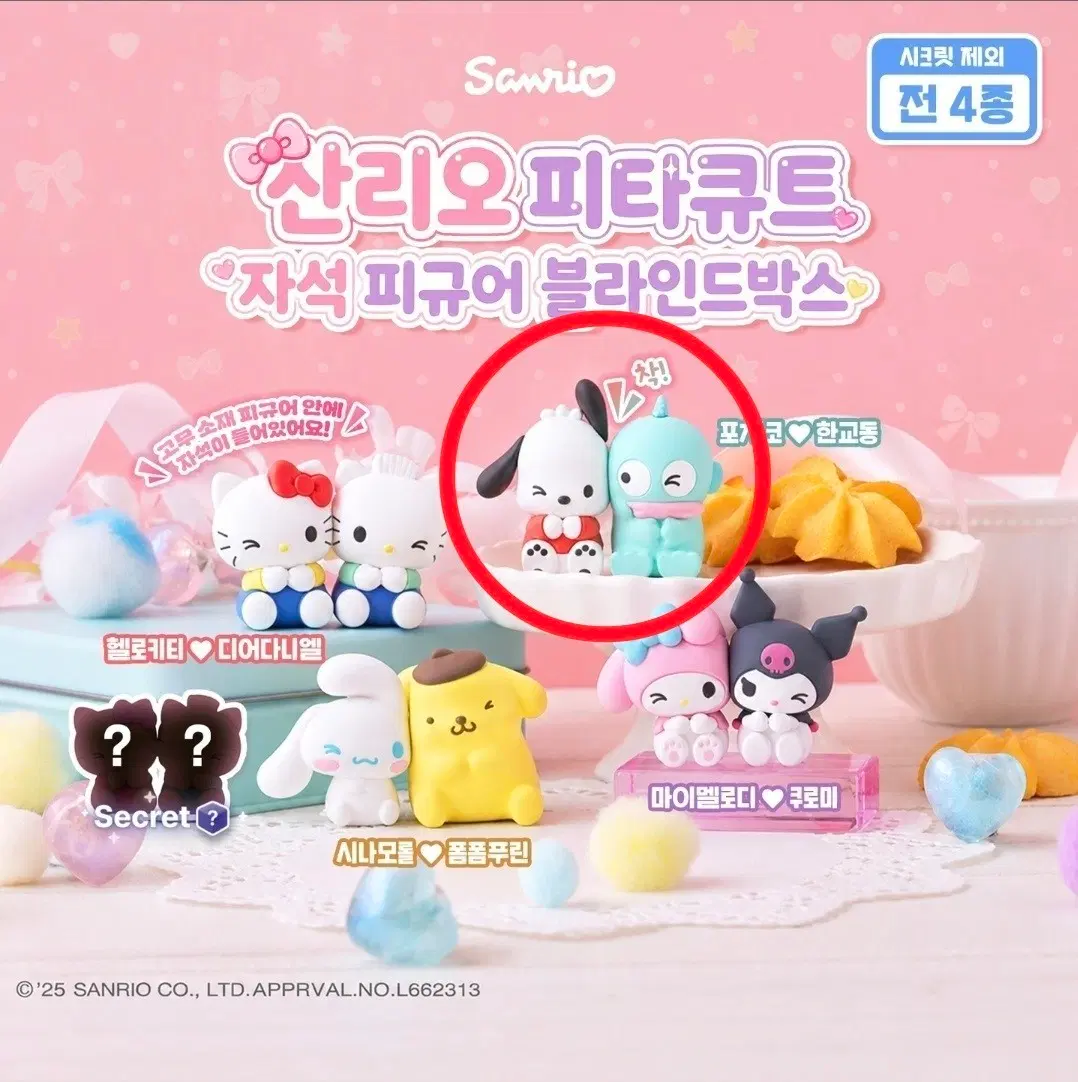 산리오 피타큐트 자석 피규어 블라인드 박스 [포차코&한교동]