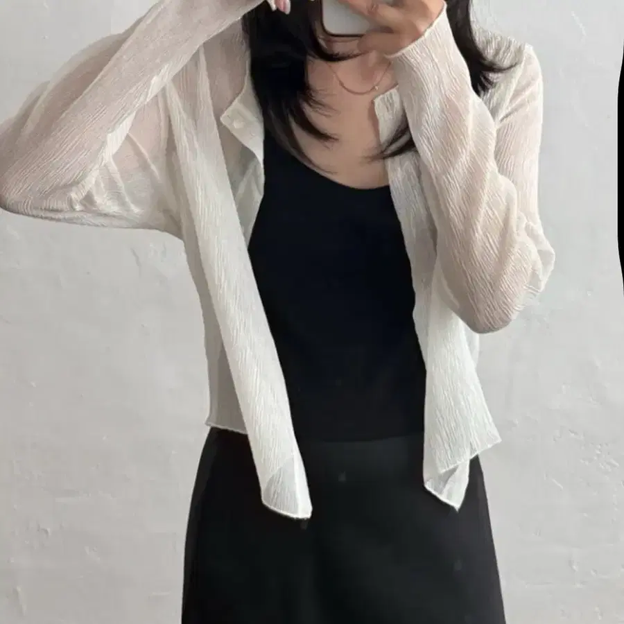 (살안타) 링클 가디건 아이보리 새상품