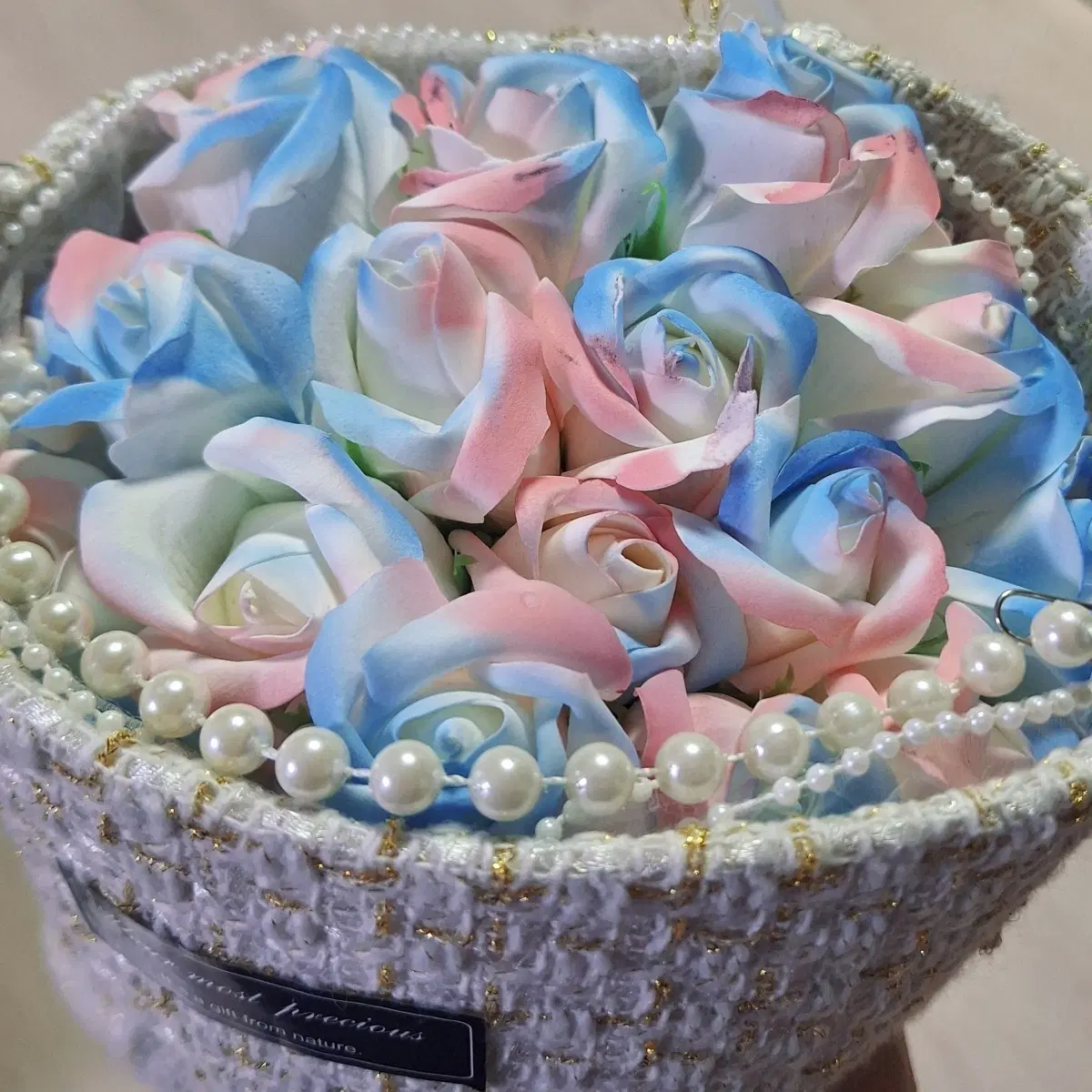트위드 비누꽃다발 졸업 입학