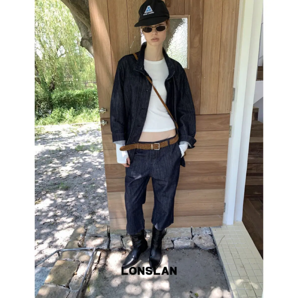 LONSLAN 론슬란 팬츠 바지 데님 크롭진
