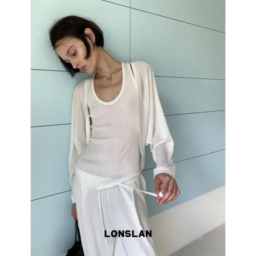 LONSLAN 론슬란 티셔츠 가디건 코디상품 나시티 가디건 니트 조끼 숄