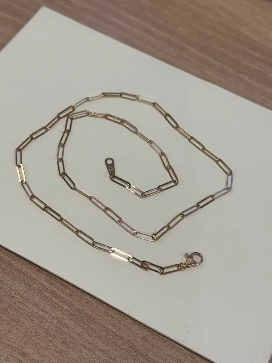 14k 3.15g 45cm 클립 체인 목걸이 로즈골드 핑크 골드 585